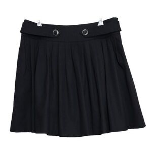 Club Monaco Black Pleated A-Line Mini Skirt